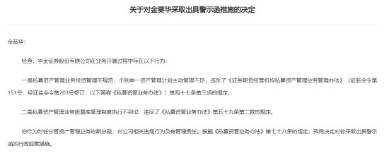 存多项违规行为 华金证券被责令改正！时任副总裁金葵华被出具警示函